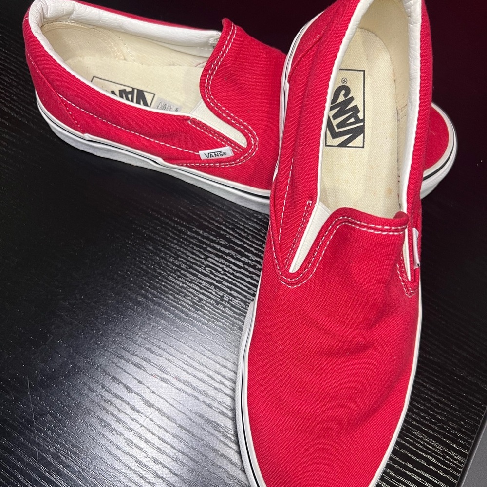 Vans Red Slip-On Loafers - Picture 4 of 7